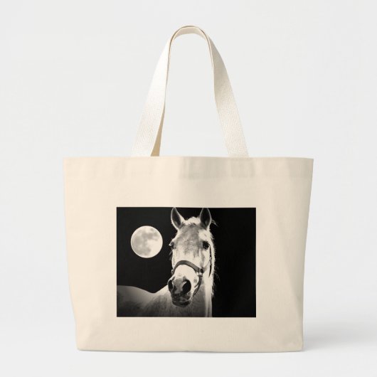 Grand Tote Bag Cheval et Lune (Devant)