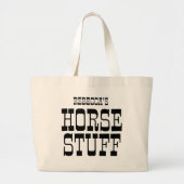 Grand Tote Bag Cheval Stuff | Nom personnalisé Équestre Grange (Devant)
