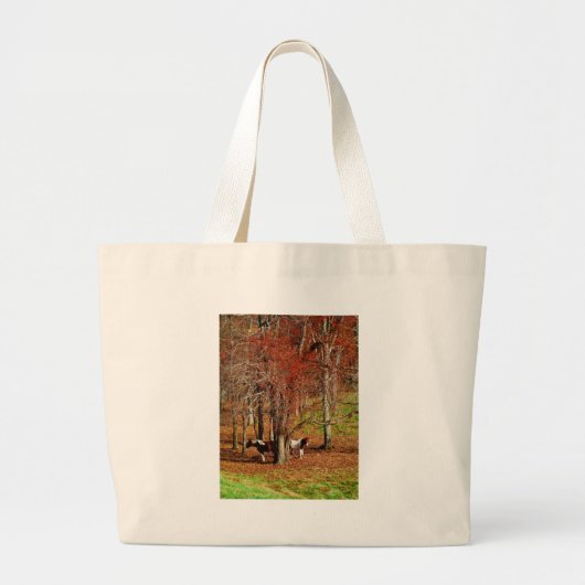 Grand Tote Bag Chevaux jumeaux Brown et blancs (Devant)
