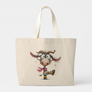Grand Tote Bag Chèvre Fantaisiste et Enjouée