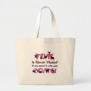 Grand Tote Bag Chèvres   Le temps n'est jamais perdu  GetYerGoat