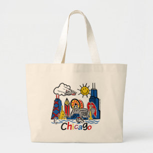 Grand Tote Bag Chicago Kids Skyline