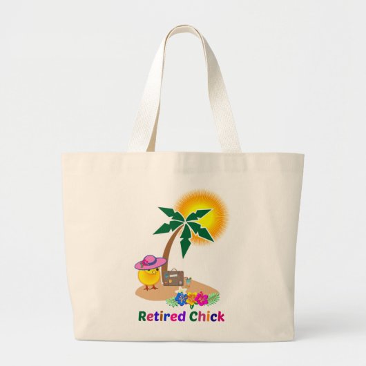 Grand Tote Bag Chick à la retraite en vacances (Devant)