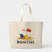 Grand Tote Bag Chick retraité à la plage (Dos)