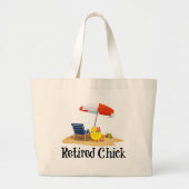 Grand Tote Bag Chick retraité à la plage (Devant)
