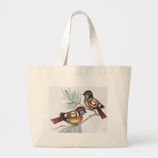 Grand Tote Bag chickadees 1 (Devant)