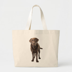 Grand Tote Bag Chien chiot labrador retriever chocolat marron
