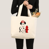 Grand Tote Bag Chien dalmatien du feu (Devant (produit))