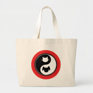 Grand Tote Bag Chien de chat de Yin Yang