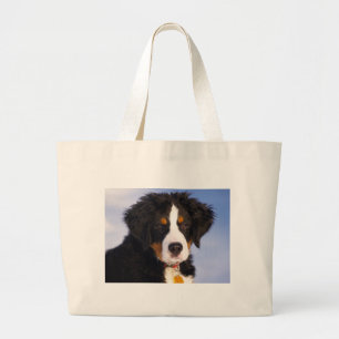 Grand Tote Bag Chien de Montagne bernois - jolie photo de chiot