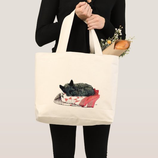 Grand Tote Bag Chien écossais endormi (Devant (produit))