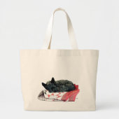 Grand Tote Bag Chien écossais endormi (Devant)