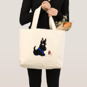 Grand Tote Bag Chien et Robin de Scottie (Devant (produit))
