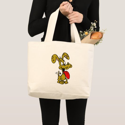Grand Tote Bag Chien idiot (Devant (produit))