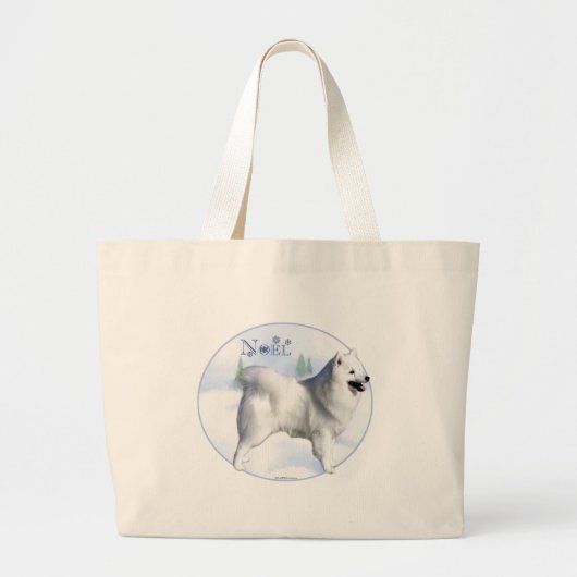 Grand Tote Bag Chien Noel Eskimo Américain (Devant)