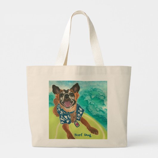 Grand Tote Bag Chien surf (Dos)