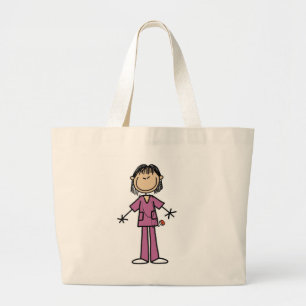 Grand Tote Bag Chiffre femelle asiatique infirmière de bâton