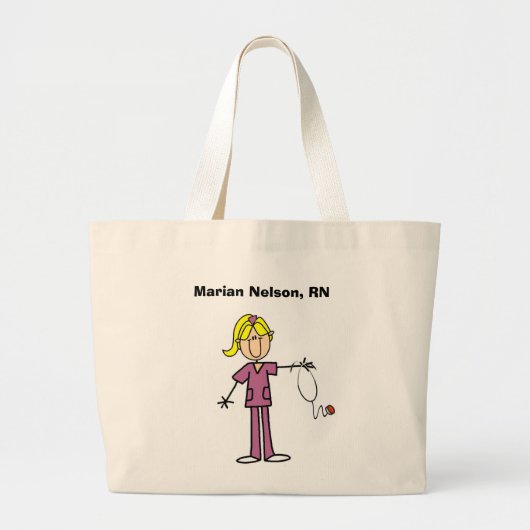 Grand Tote Bag Chiffre femelle blond T-shirts de bâton (Devant)