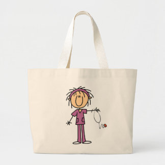Grand Tote Bag Chiffre femelle infirmière de bâton