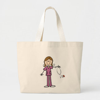 Grand Tote Bag Chiffre femelle infirmière de bâton de cheveux