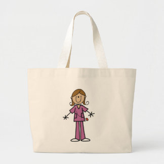 Grand Tote Bag Chiffre moyen infirmière féminine de bâton de peau