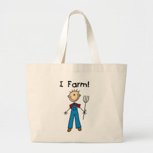 Grand Tote Bag Chiffre T-shirts et cadeaux de bâton d'agriculteur