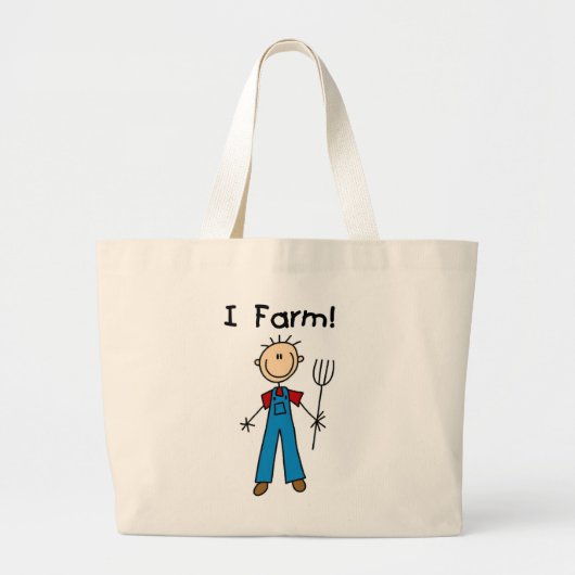 Grand Tote Bag Chiffre T-shirts et cadeaux de bâton d'agriculteur (Devant)