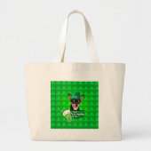 Grand Tote Bag Chihuahua Chien Chiot Chiot St. Patrick's Day Clov (Devant)