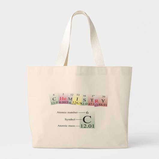 Grand Tote Bag Chimie écrite avec des éléments (Devant)