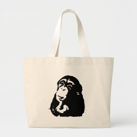 Grand Tote Bag Chimpanzé Pop Art Thinking (Devant)