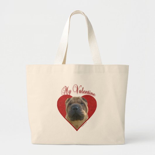 Grand Tote Bag Chinois Shar-Pei Valentine (Devant)