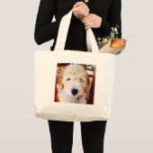 Grand Tote Bag Chiot de Goldendoodle (Devant (produit))
