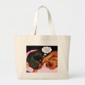 Grand Tote Bag Chiots du roi Charles Cavalier (Devant)