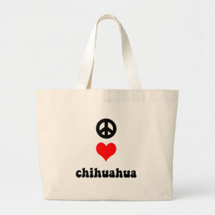Grand Tote Bag Chiwawa d'amour de paix