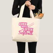 Grand Tote Bag Chix avec le base-ball de Stix (Devant (produit))