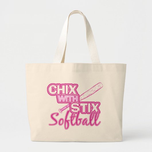 Grand Tote Bag Chix avec le base-ball de Stix (Devant)