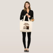Grand Tote Bag Chocolat (drôle) de professeur de maths (Devant (modèle))