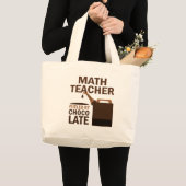 Grand Tote Bag Chocolat (drôle) de professeur de maths (Devant (produit))
