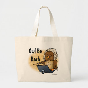 Grand Tote Bag Chouette Be Bach Drôle Owl Cartoon