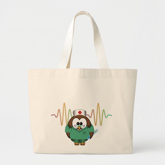 Grand Tote Bag chouette infirmière (Devant)
