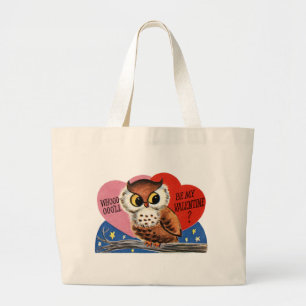 Grand Tote Bag Chouette vintage Valentine