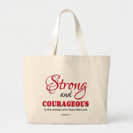 Grand Tote Bag Chrétien persistant et COURAGEUX (Devant)