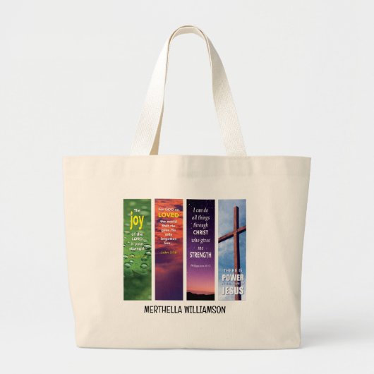 Grand Tote Bag Christian Custom Name BIBLE MEDIATION (Devant)