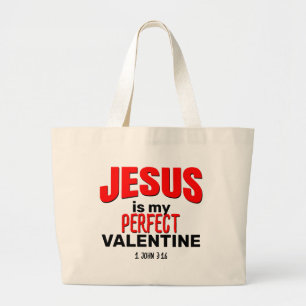 Grand Tote Bag Christian JÉSUS EST MA VALENTINE PARFAITE