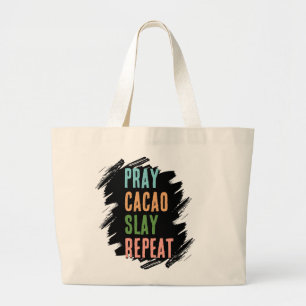 Grand Tote Bag Christian PRAY CACAO SLAY REPEAT