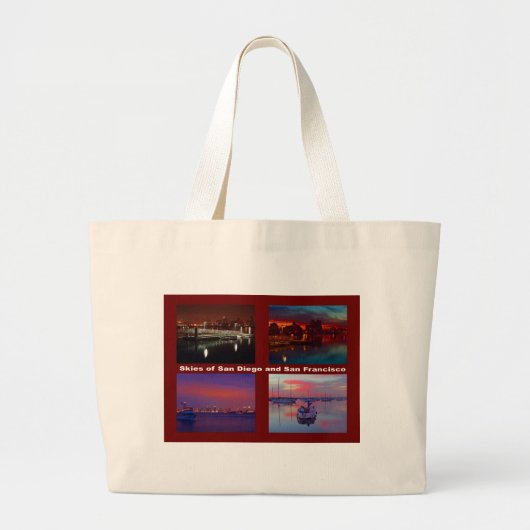 Grand Tote Bag Ciels de San Diego et San Francisco (Devant)