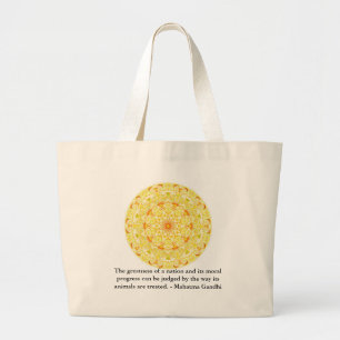 Grand Tote Bag citation de droits des animaux - Mahatma Gandhi