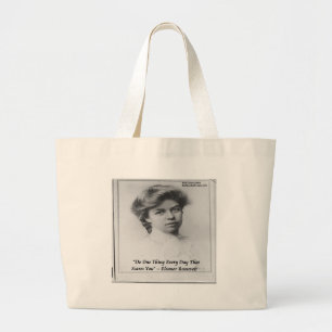 Grand Tote Bag Citation d'Eleanor Roosevelt "Faire quelque chose