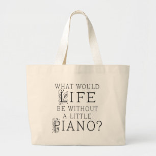 Grand Tote Bag Citation drôle de musique de piano