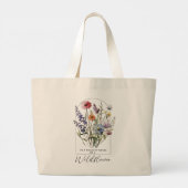 Grand Tote Bag Citation Fleur sauvage Inspirational Boho coloré (Dos)